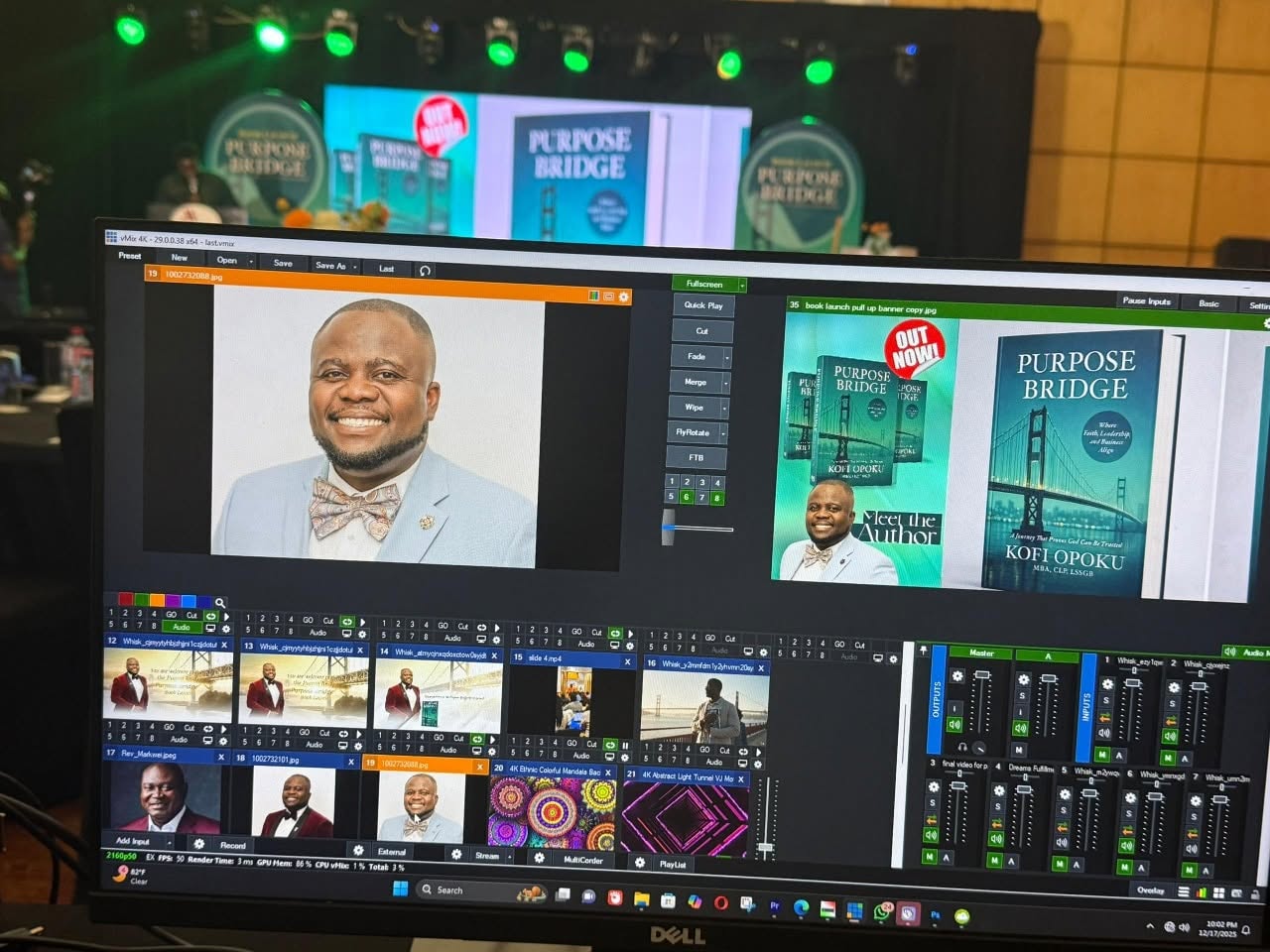 Purpose Bridge book launch vMix broadcast